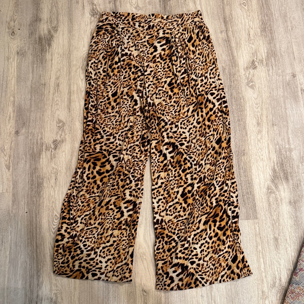 INC International Concepts Leopard Print Wide-Leg Pants